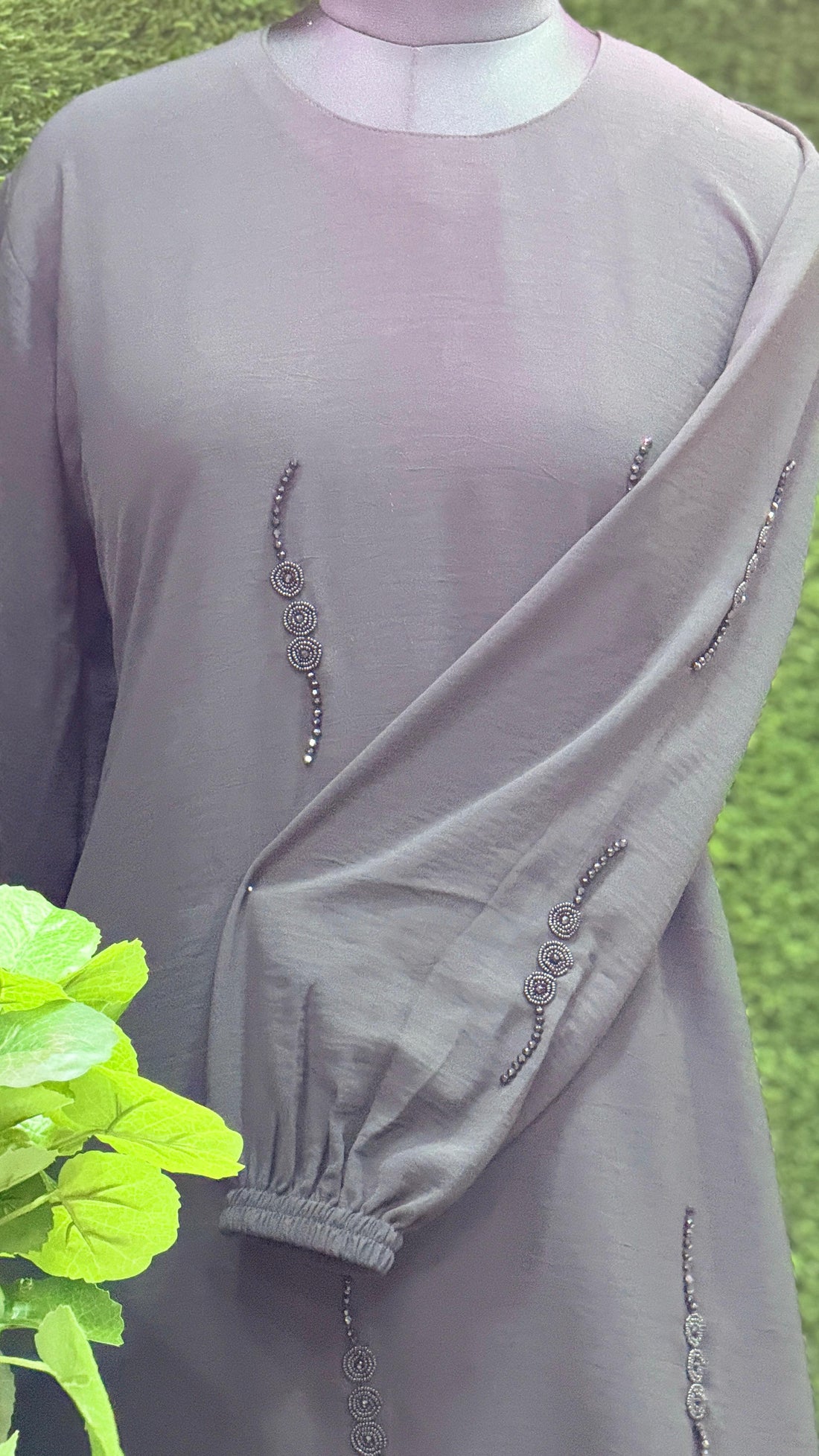 Nida Black and Black Abaya|Size-50 | Bead work | Daily Wear