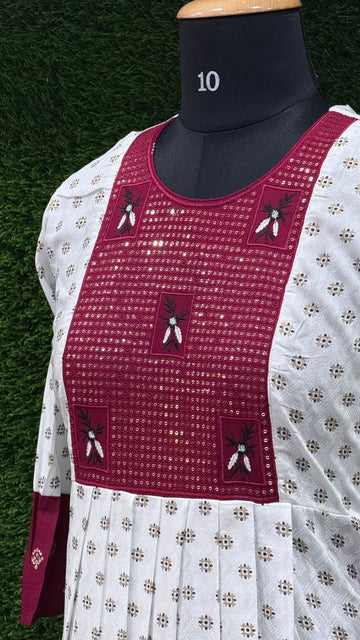 Effortless Ethnic Style: Maroon Premium Kurti