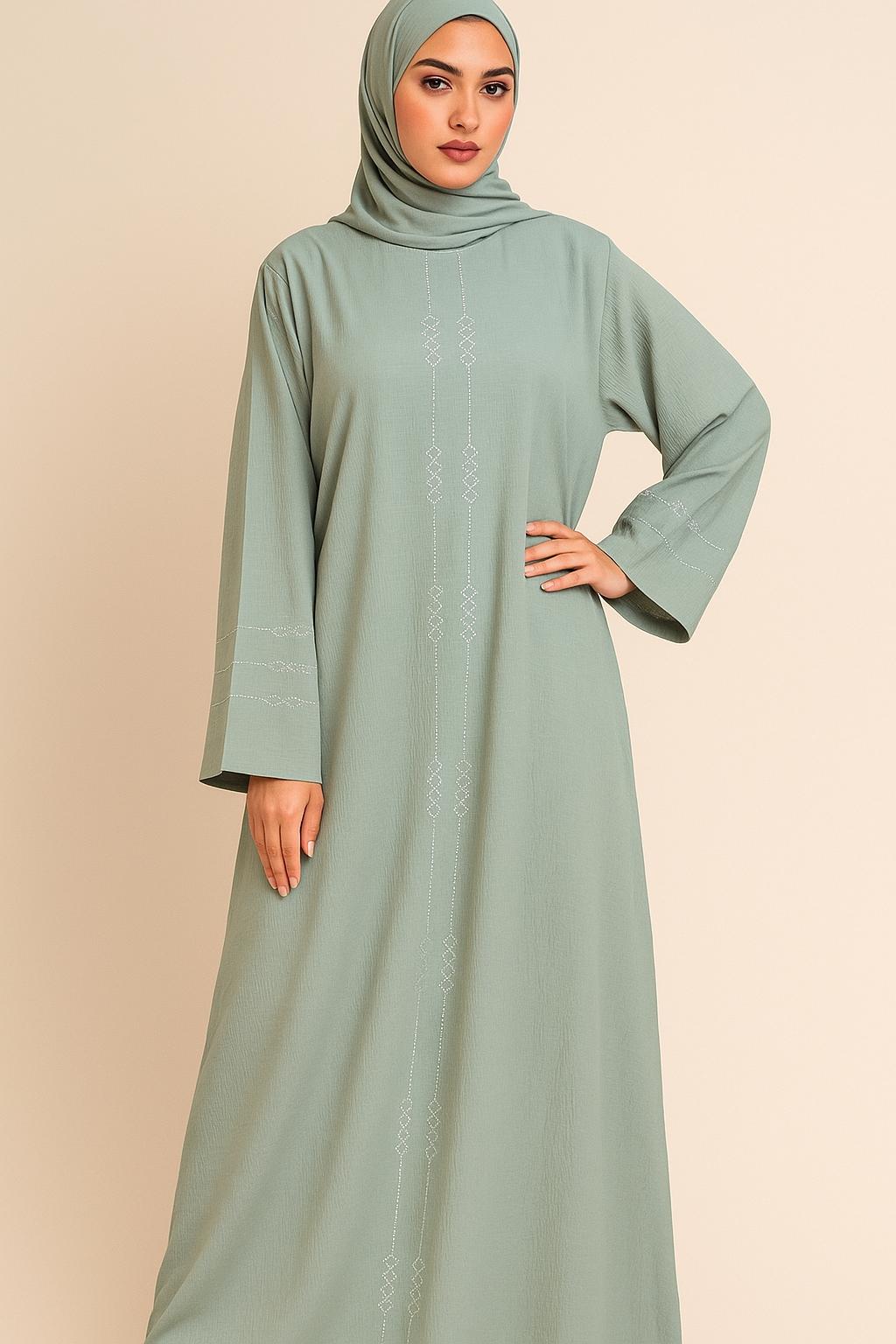 Green Ruksar Fabric Abaya – Size  Xl 54