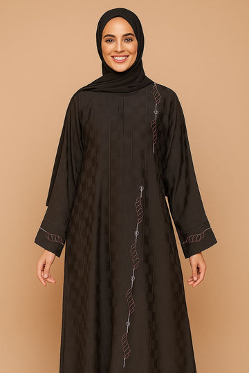 Black simple Abaya for Women |Embossed design |size - xl 54