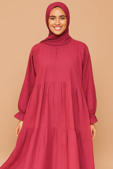 Plain Maroon Abaya for Women – Size M-50