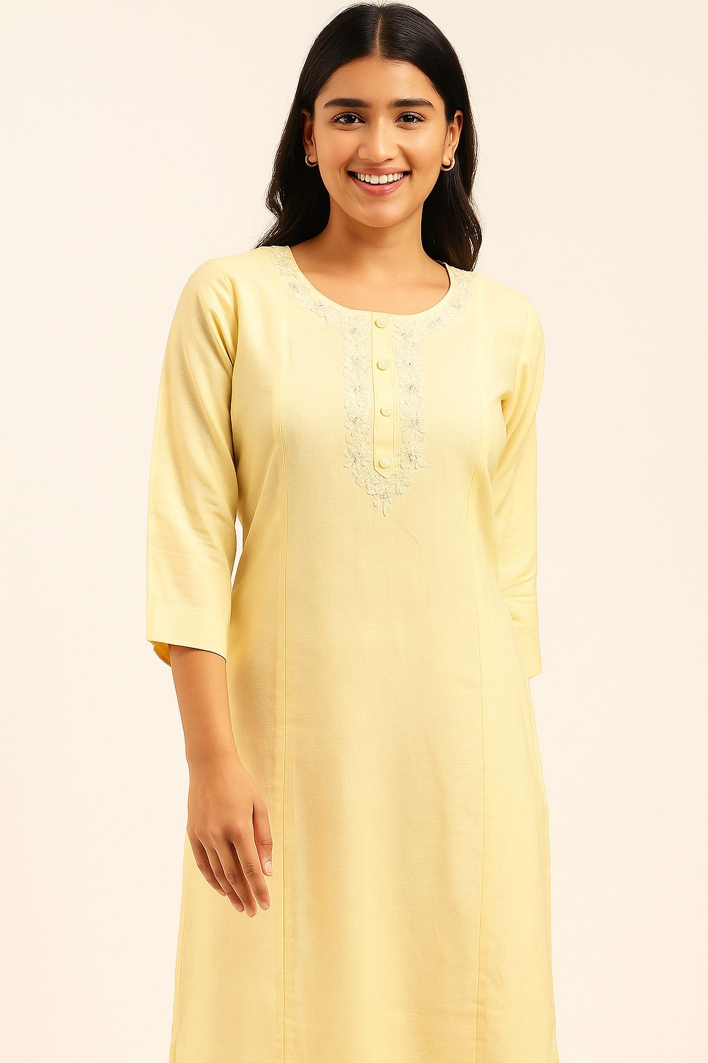 Yellow Embroidered Kurta with Plazo | 2-Piece Ethnic Set for Women
