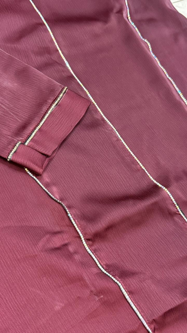 A-Line Maroon Kids Abaya for Girls