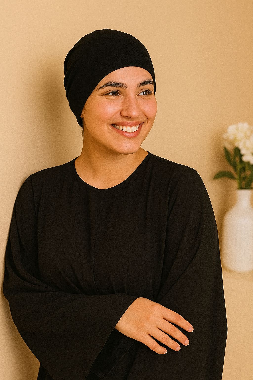 Premium Black Stretch Inner Cap| Innercap for Hijab