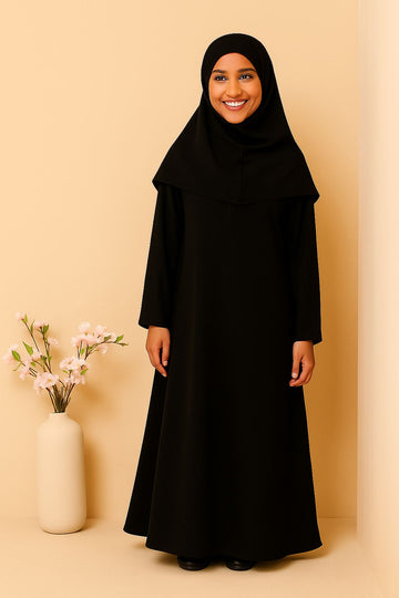 Classic Plain Black Firdous Abaya | SIZE M TO 3XL