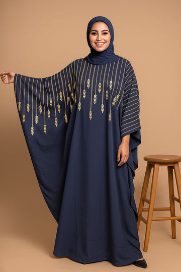 Navy Blue Chiffon Kaftan – Size 56