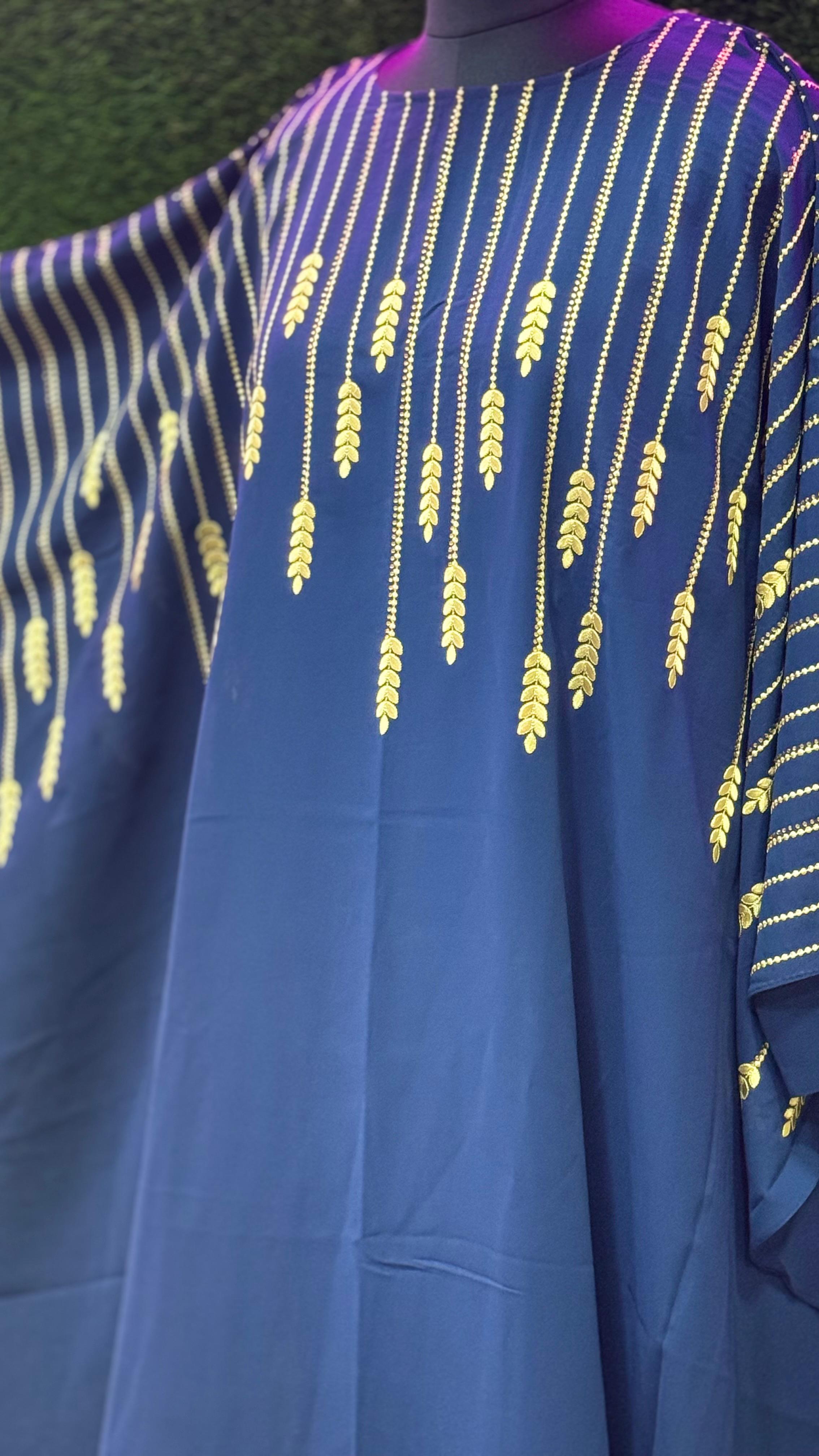 Navy Blue Chiffon Kaftan – Size 56