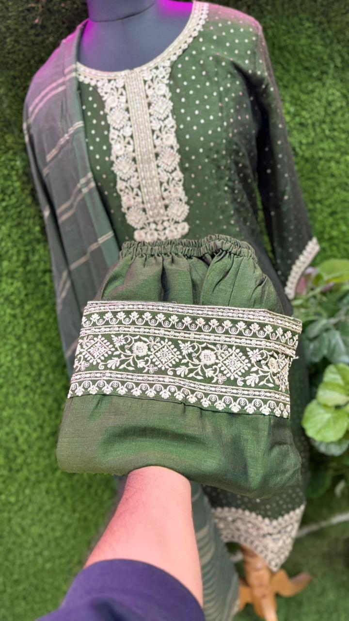 Gree Kurta Set with Dupatta | Cotton Kurti Pant Set for Women