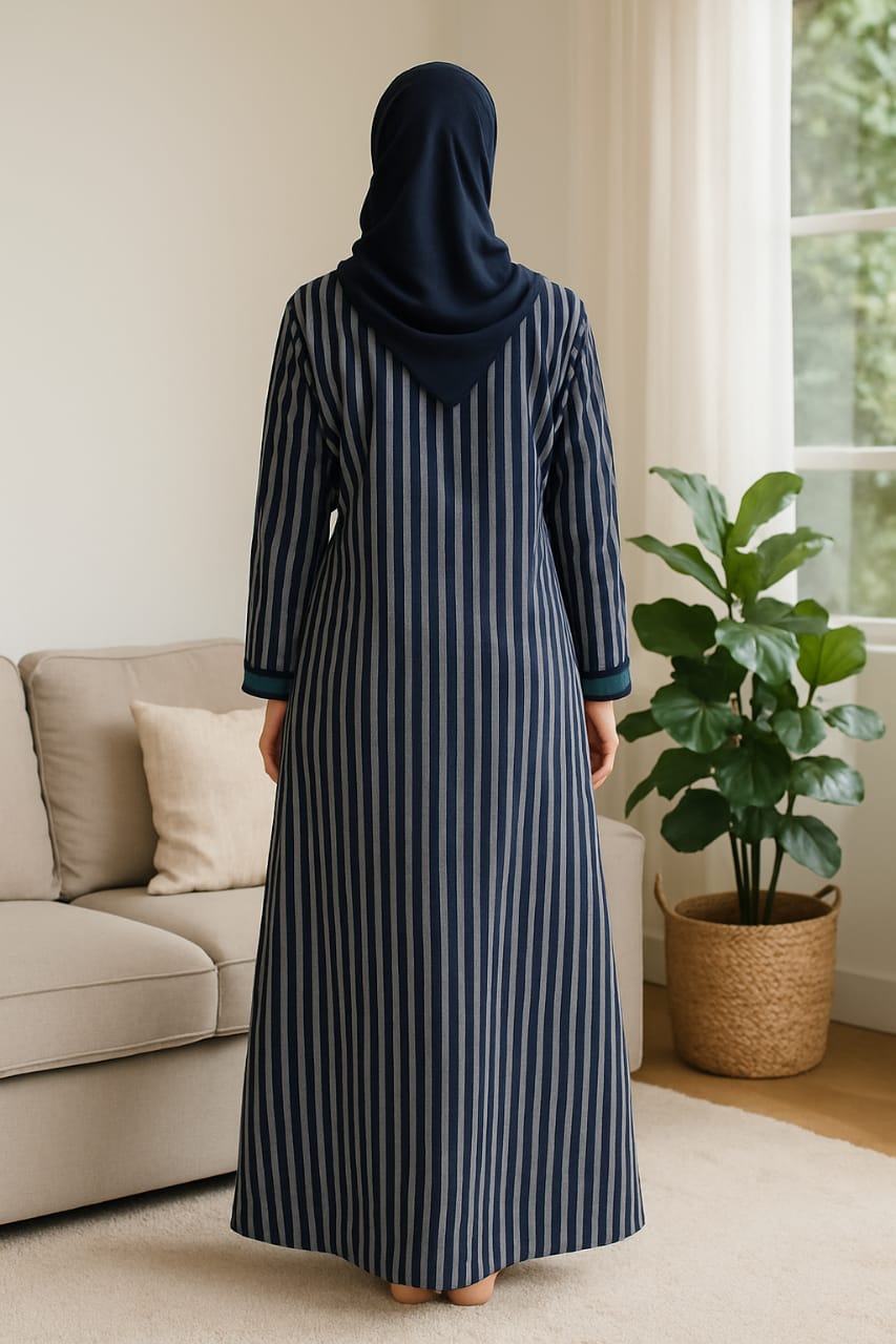 Elegant Two-Tone Firdous Abaya