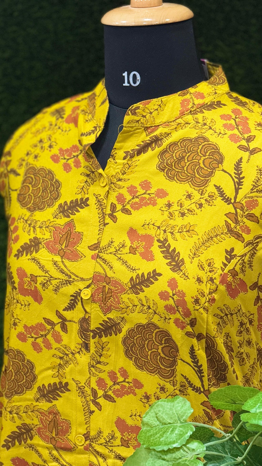 Floral Rayon Kurta & Palazzo Set – Musterd Yellow