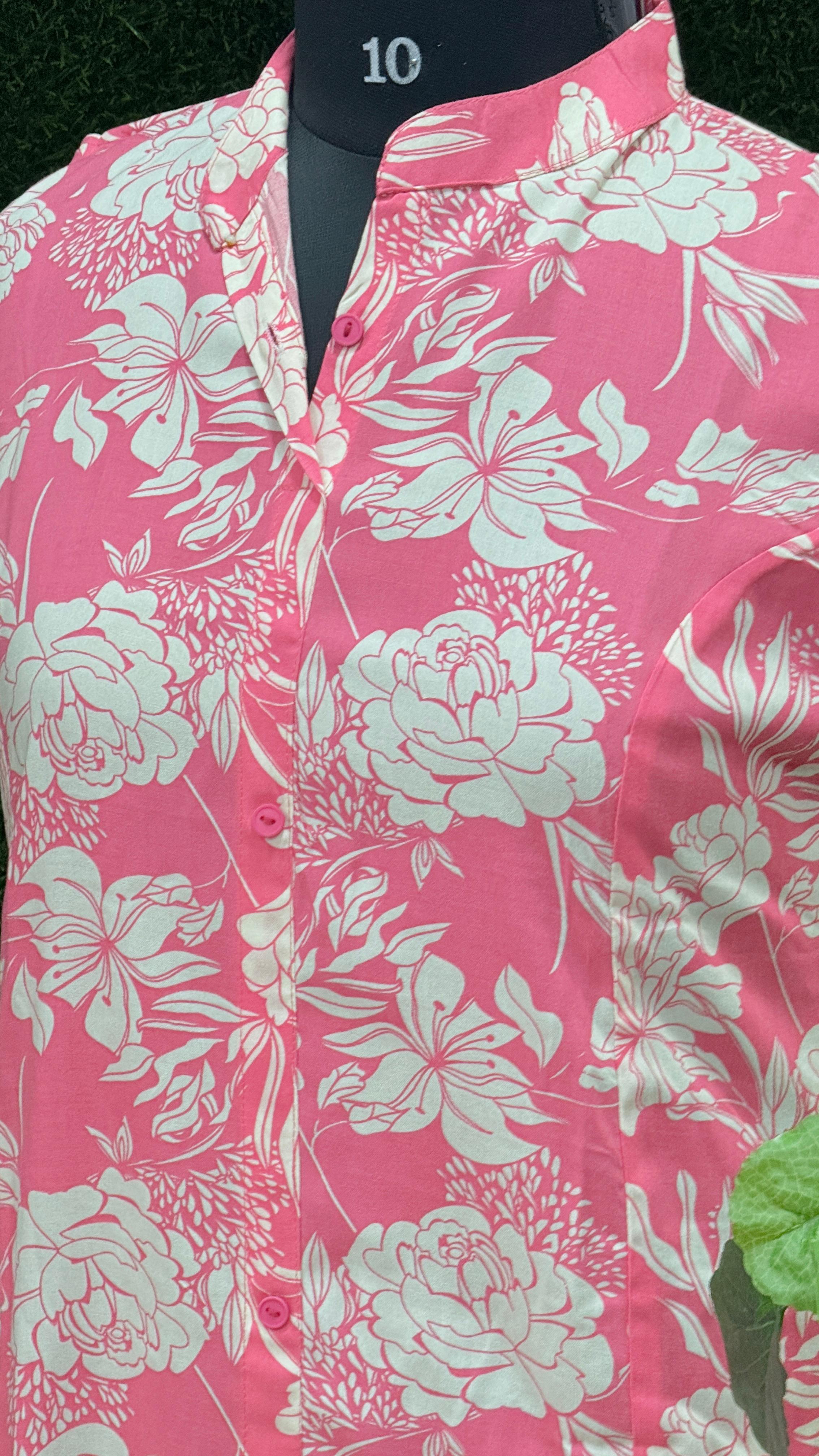 Floral Rayon Kurta Set for Effortless Elegance| Light coral