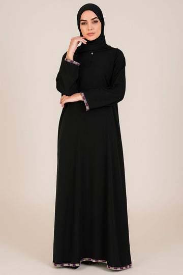 Simple Black Abaya | Firdous Fabric | umbrella abaya