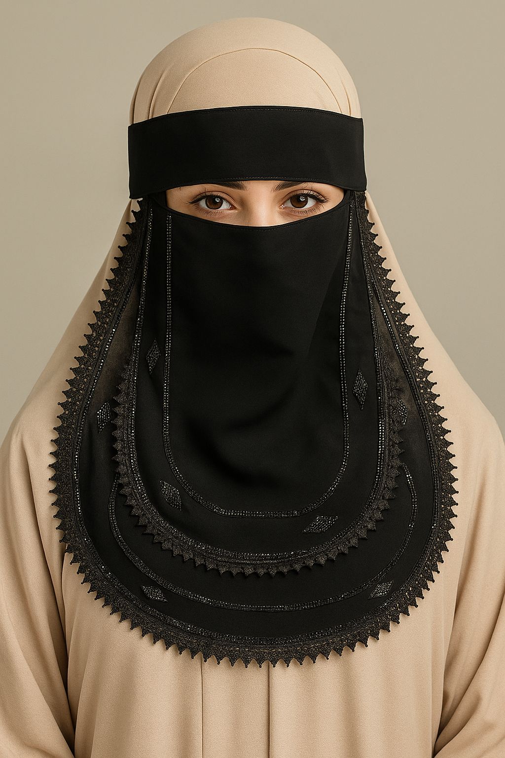 U CUT NIQAB | 2 LAYER FABRIC
