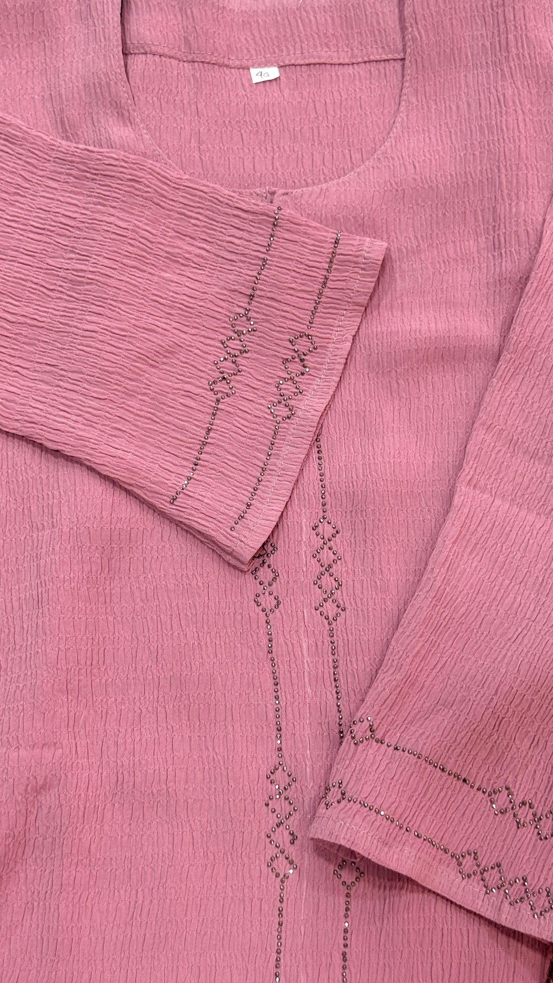 Kids Abaya-Dull Pink – Ruksar Fabric with Simple Stone Work