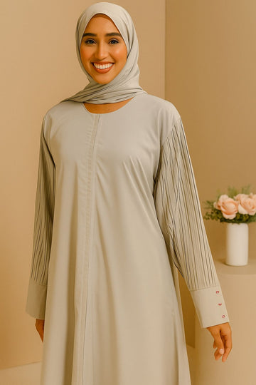 Classic green Embellished Abaya – Soft Nida Fabric (Size 50)