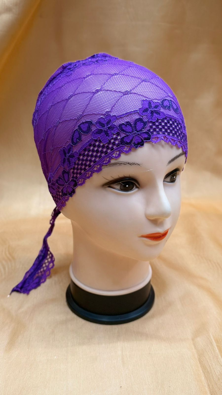 Net Hijab Cap with Back Tie Rope