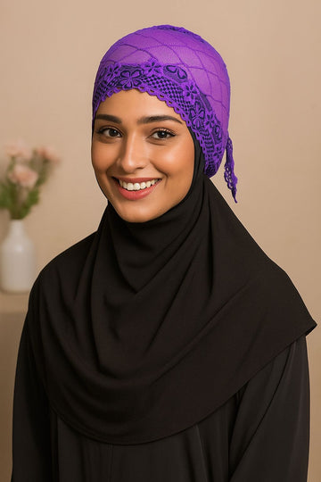 Net Hijab Cap with Back Tie Rope