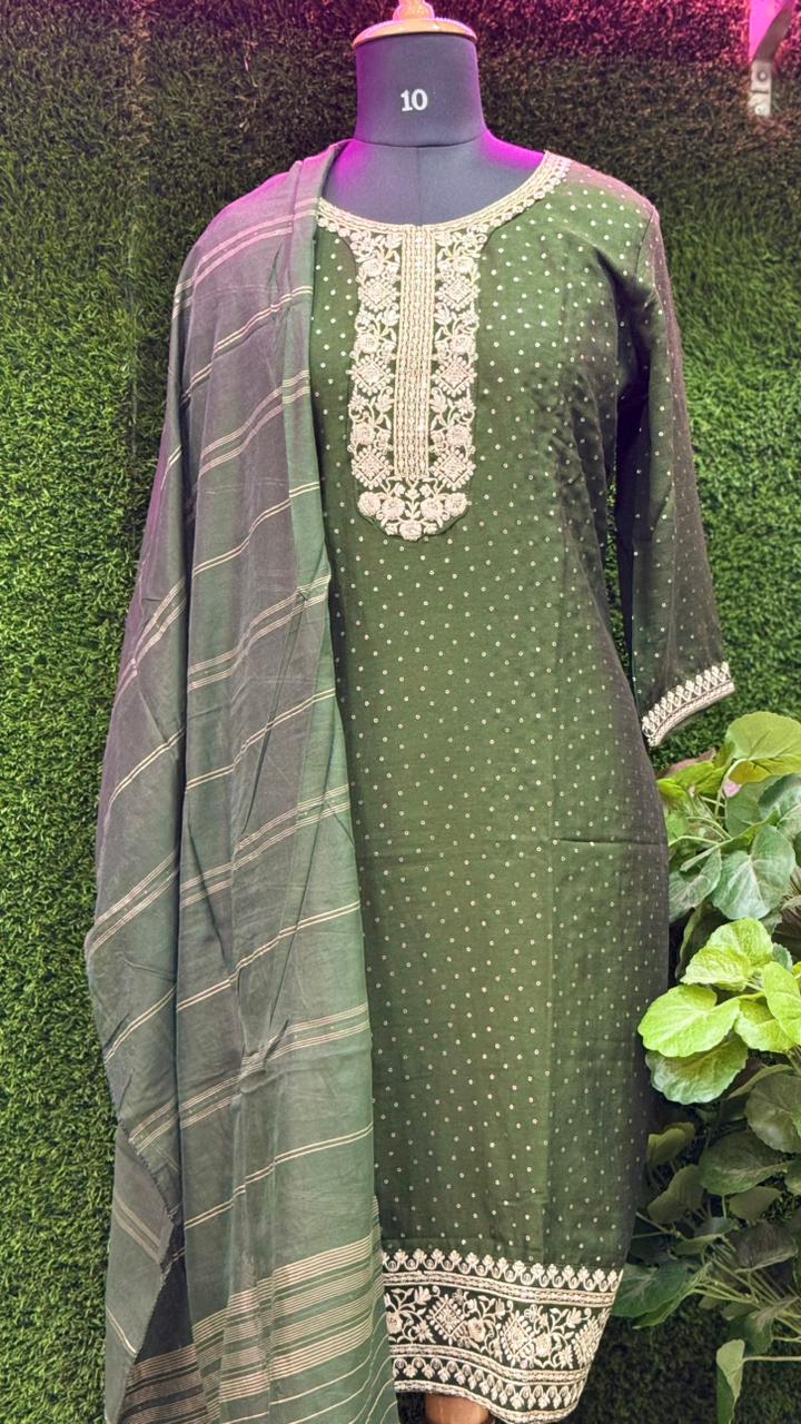 Gree Kurta Set with Dupatta | Cotton Kurti Pant Set for Women